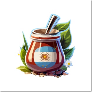 Yerba Mate Argentina Flag Posters and Art